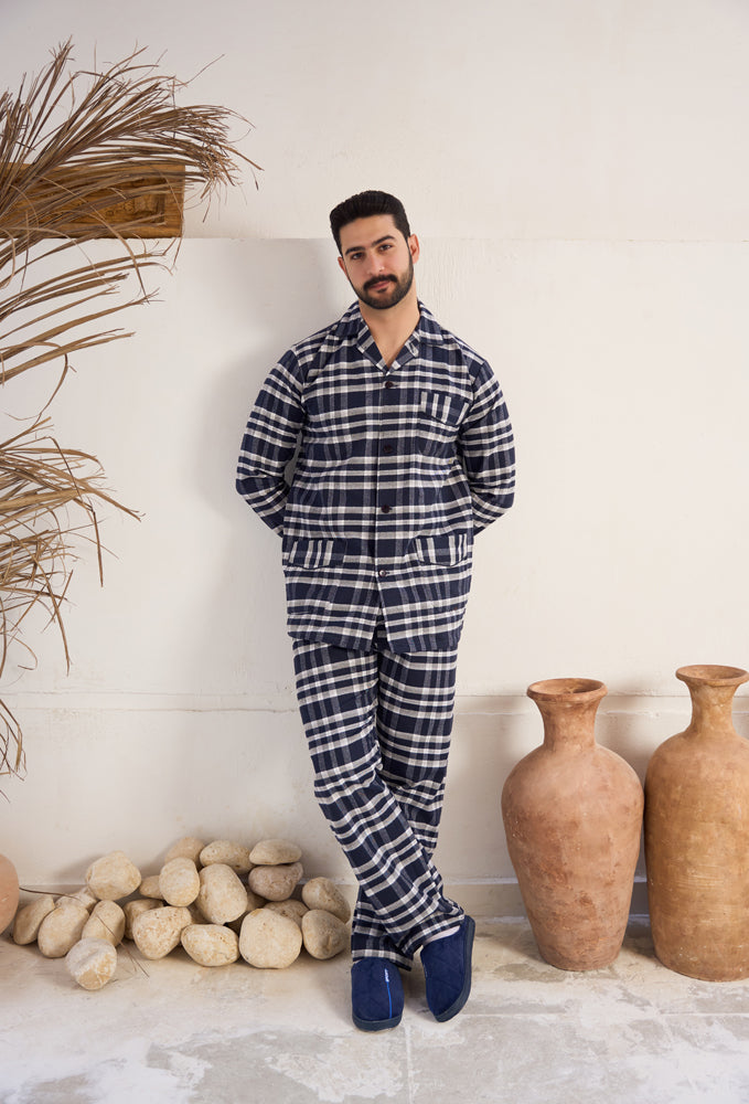 بيجاما رجالي صوف كاروهات بنطلون صوف كاروهات