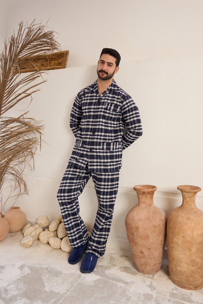 بيجاما رجالي صوف كاروهات بنطلون صوف كاروهات