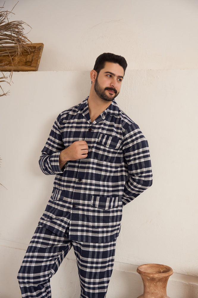 بيجاما رجالي صوف كاروهات بنطلون صوف كاروهات