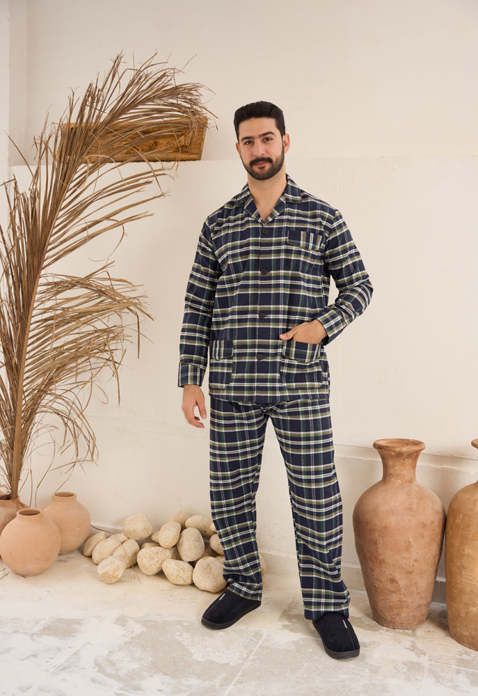 بيجاما رجالي صوف كاروهات بنطلون صوف كاروهات