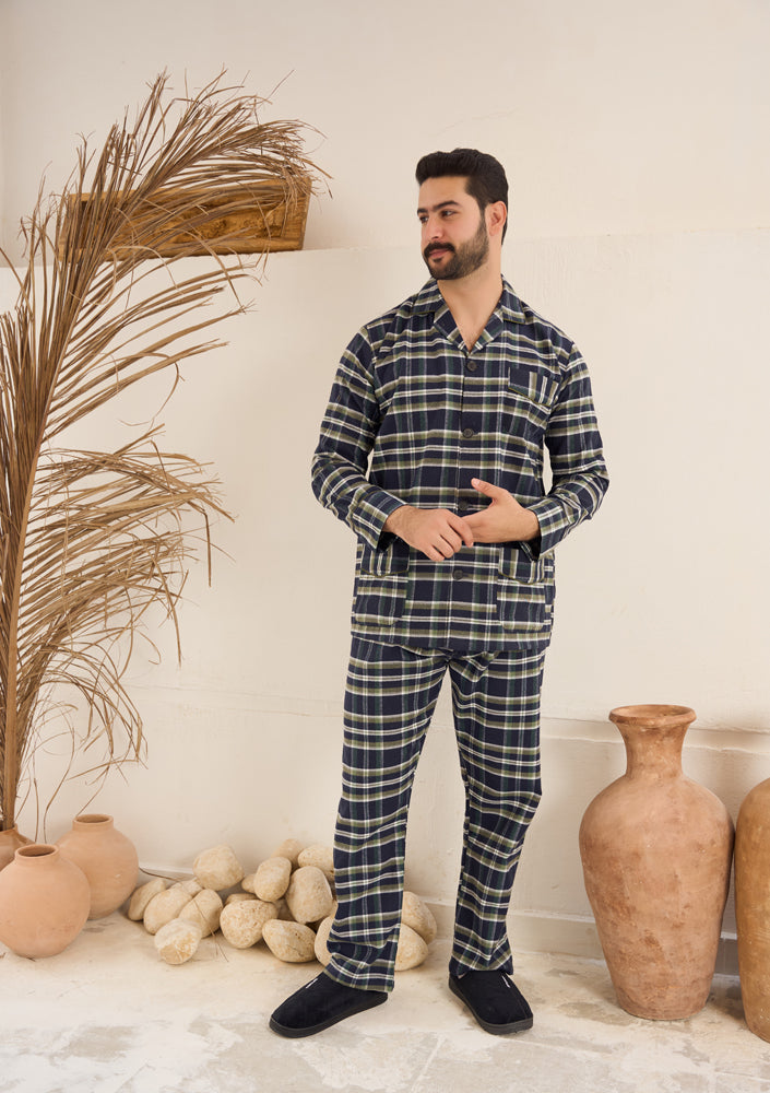 بيجاما رجالي صوف كاروهات بنطلون صوف كاروهات