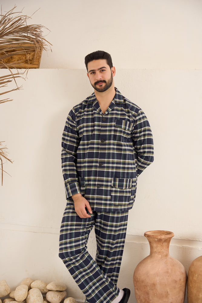 بيجاما رجالي صوف كاروهات بنطلون صوف كاروهات