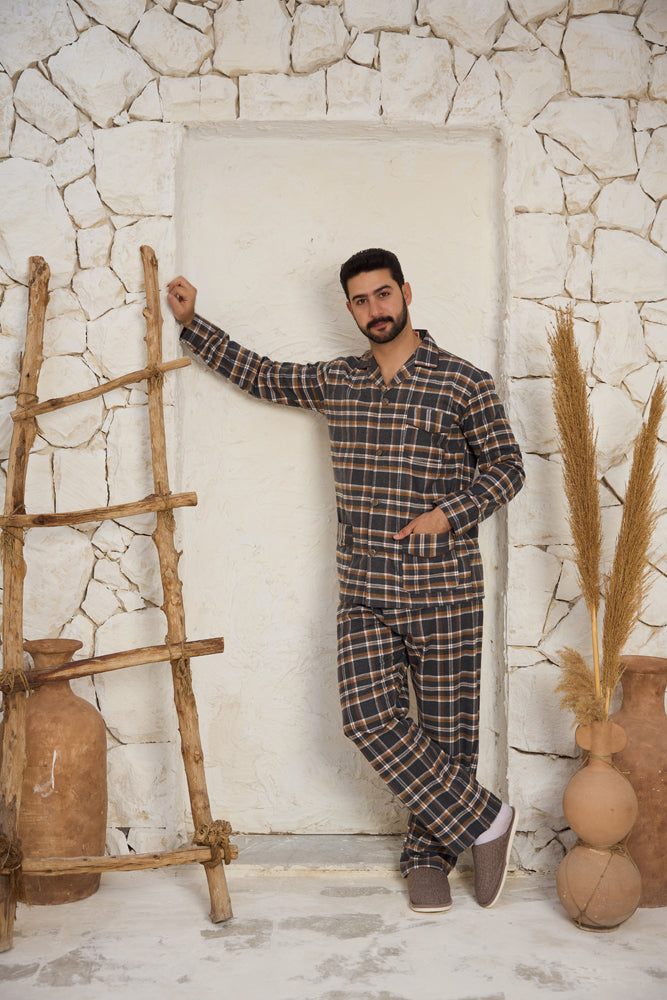 بيجاما رجالي صوف كاروهات بنطلون صوف كاروهات