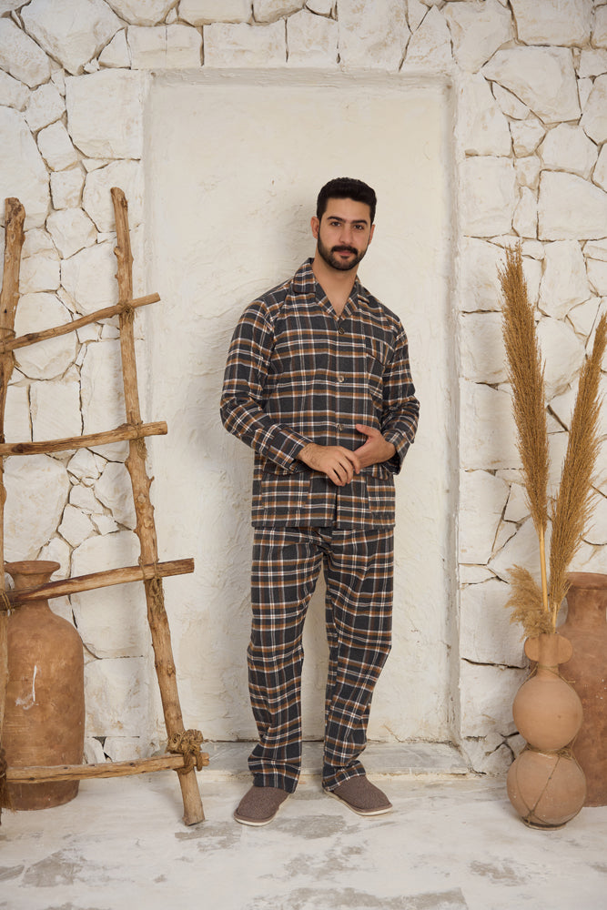 بيجاما رجالي صوف كاروهات بنطلون صوف كاروهات