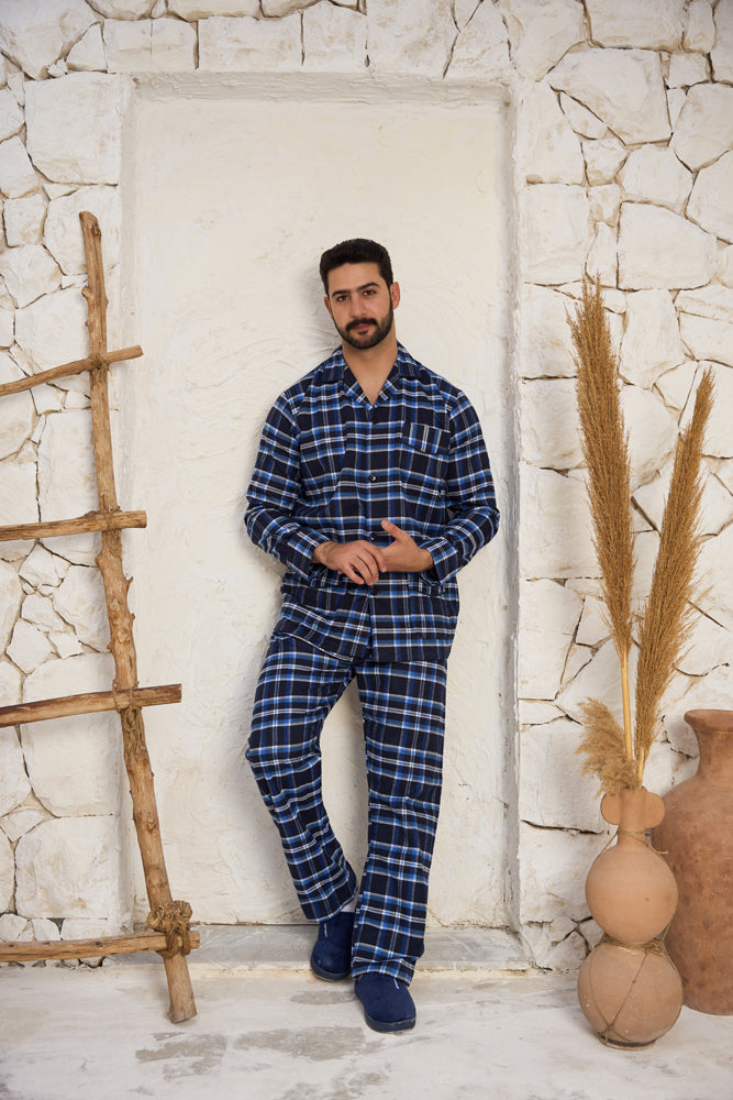 بيجاما رجالي صوف كاروهات بنطلون صوف كاروهات