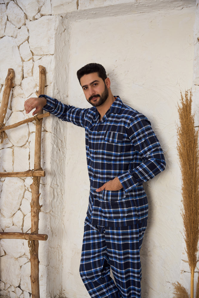 بيجاما رجالي صوف كاروهات بنطلون صوف كاروهات