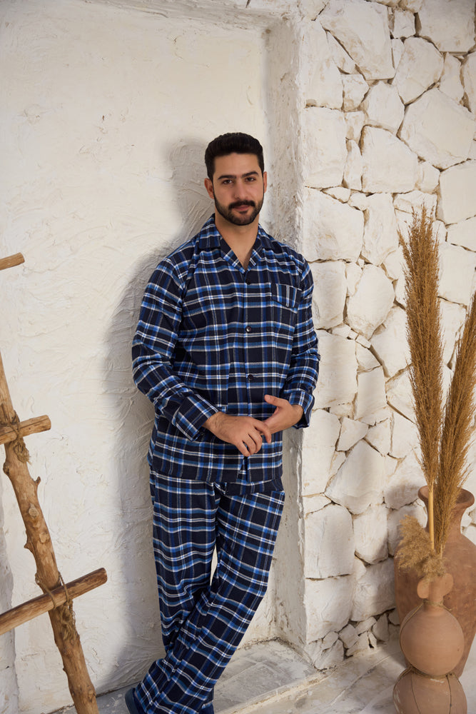 بيجاما رجالي صوف كاروهات بنطلون صوف كاروهات