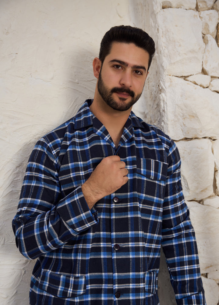 بيجاما رجالي صوف كاروهات بنطلون صوف كاروهات