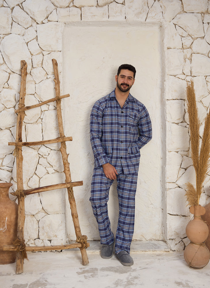 بيجاما رجالي صوف كاروهات بنطلون صوف كاروهات