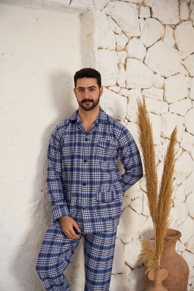 بيجاما رجالي صوف كاروهات بنطلون صوف كاروهات