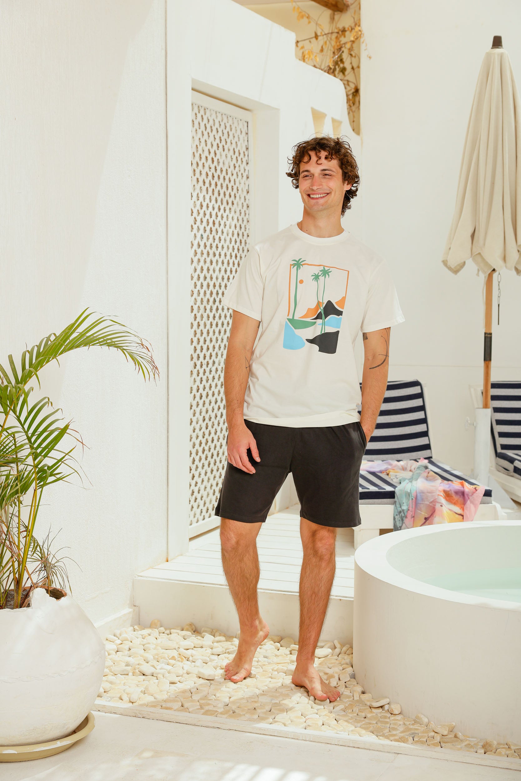 بيجاما نص كم مطبوع نخله شورت