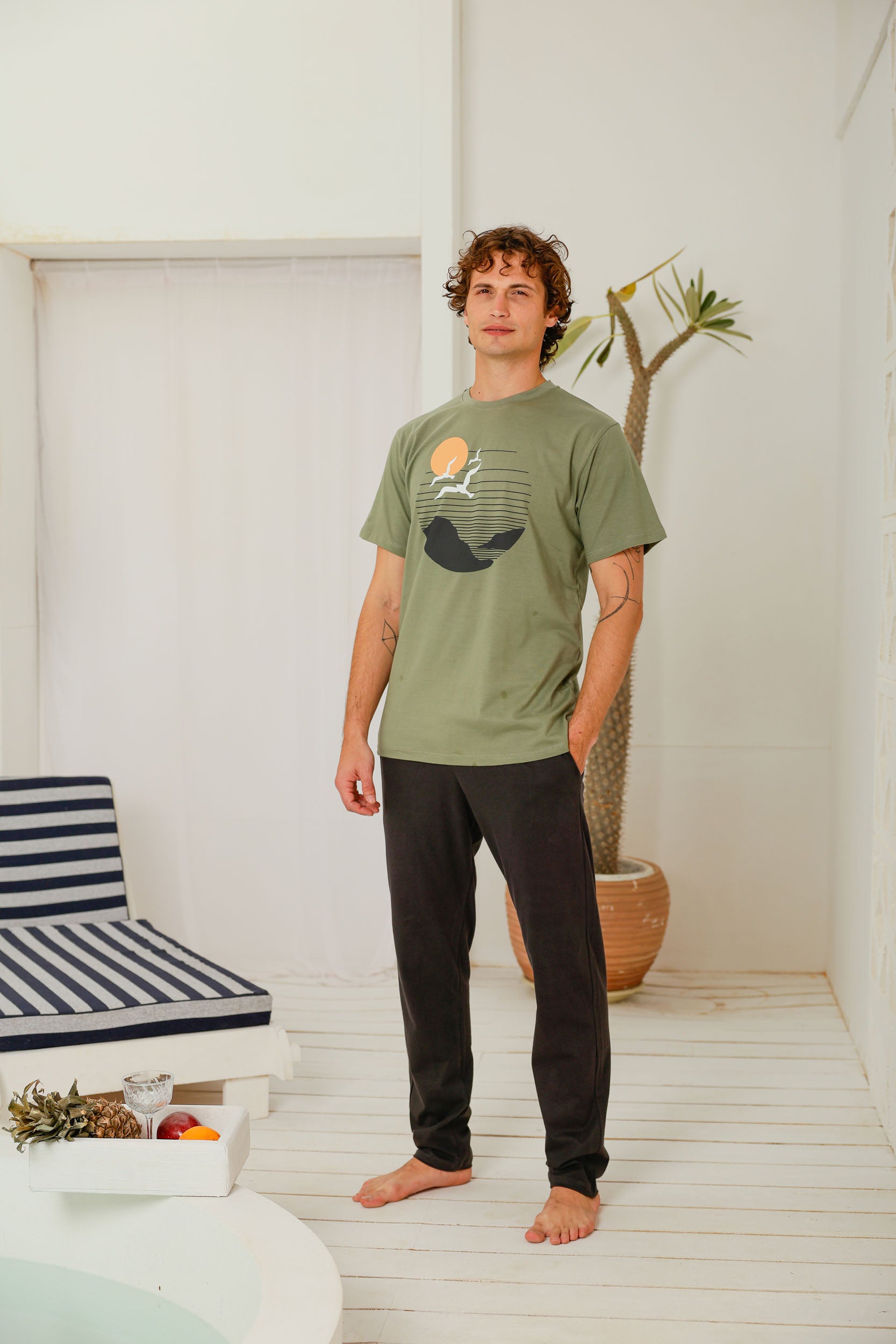 بيجاما نص كم بنطلون طباعه شمس