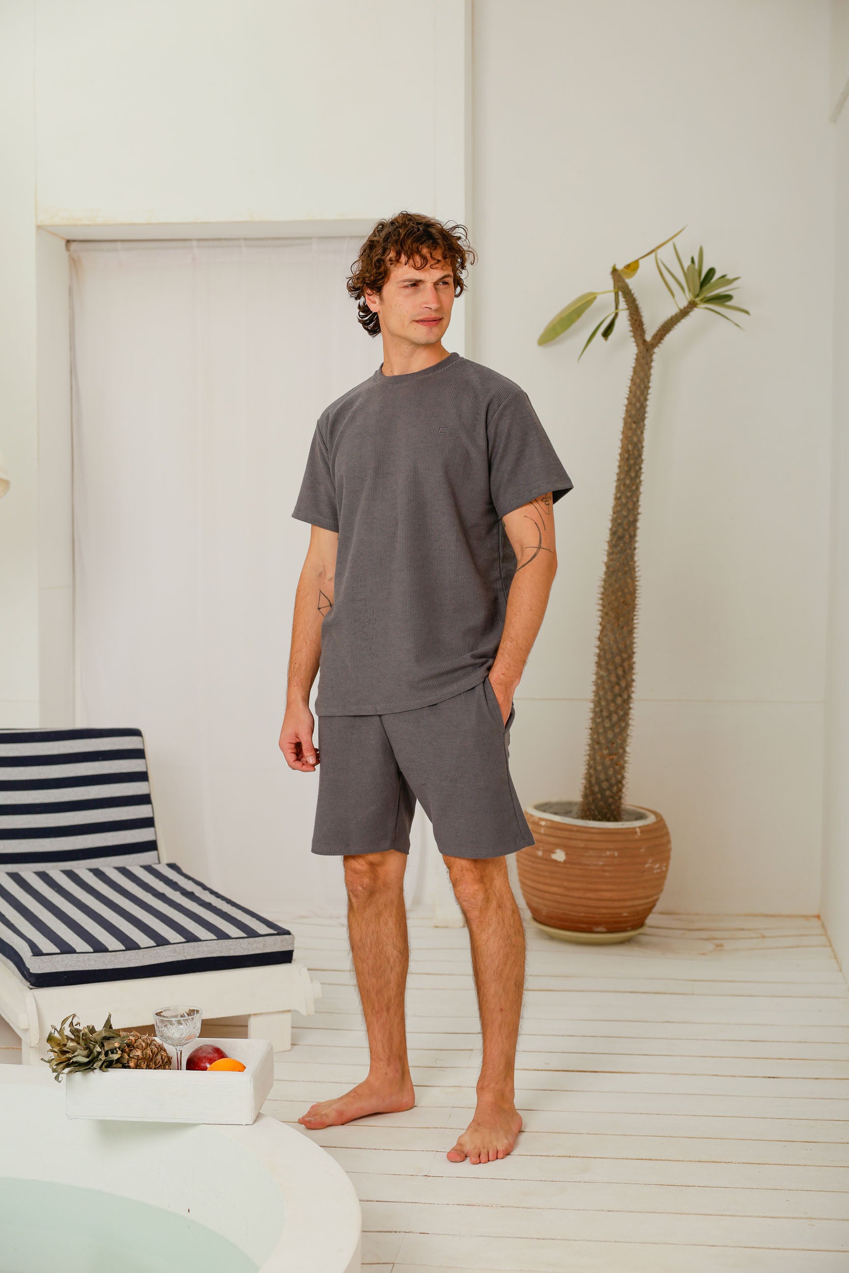 تريننج نص كم ساده مضلع شورت