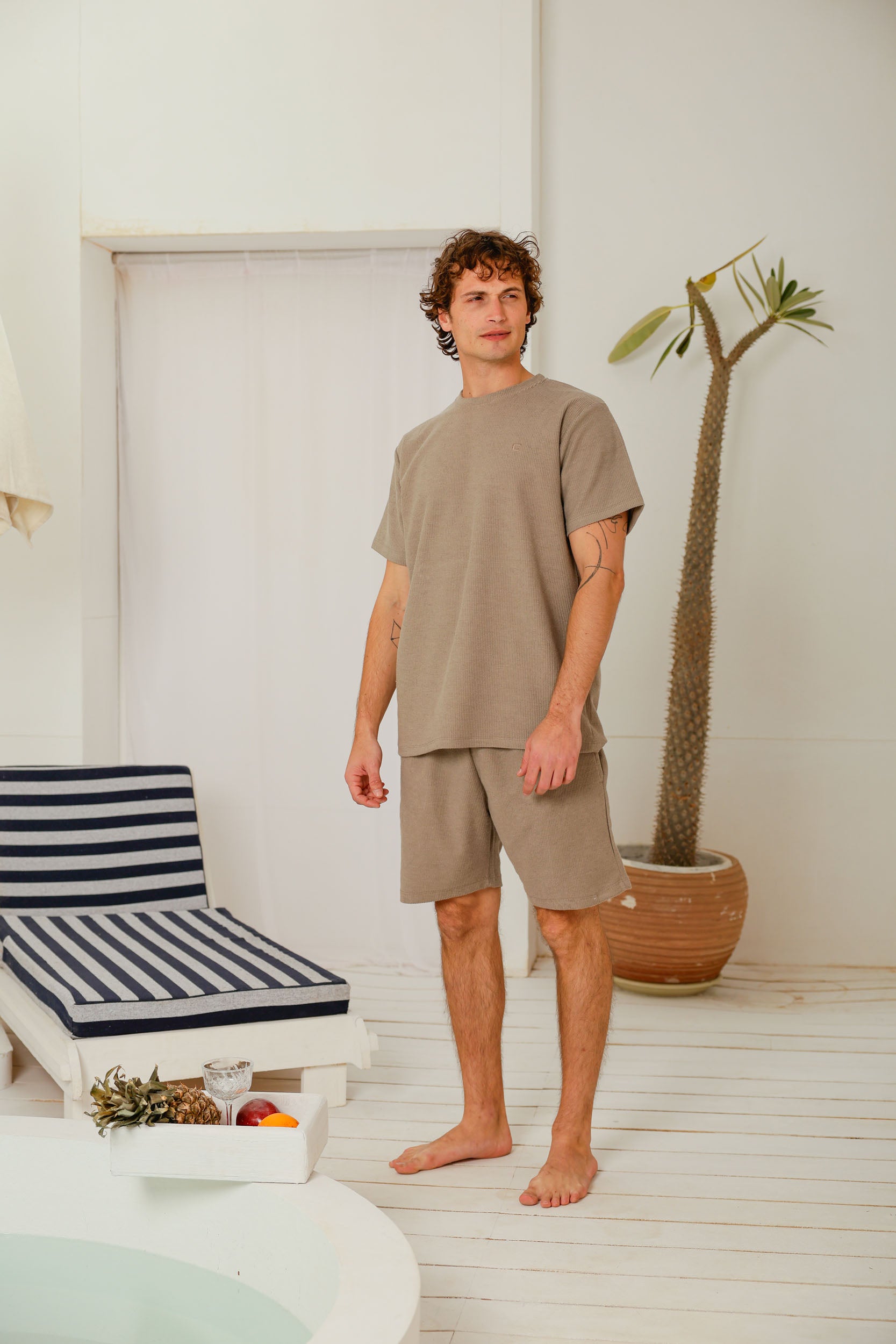 تريننج نص كم ساده مضلع شورت