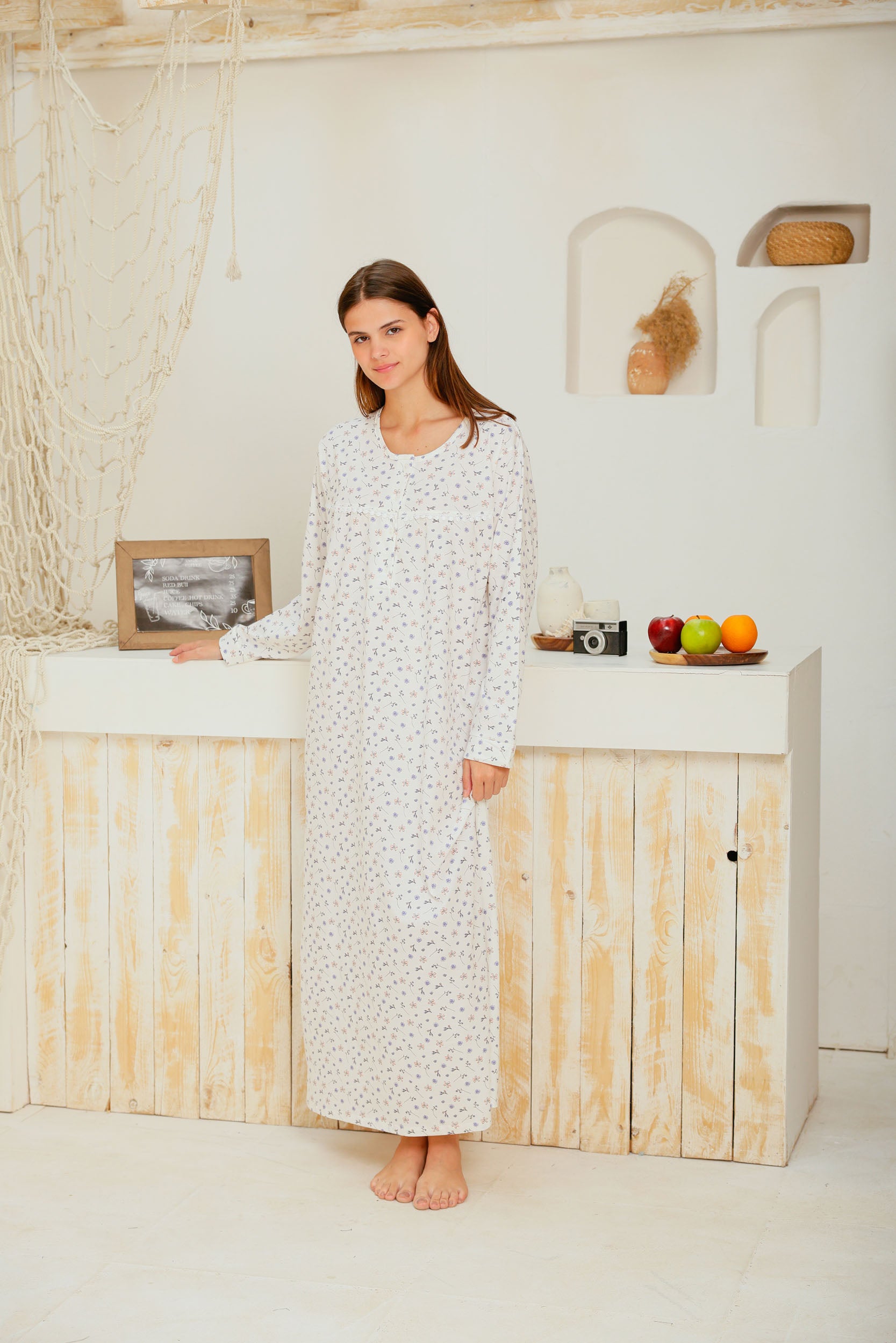 قميص كم بسفره بندا وزراير مطبوع روتاري