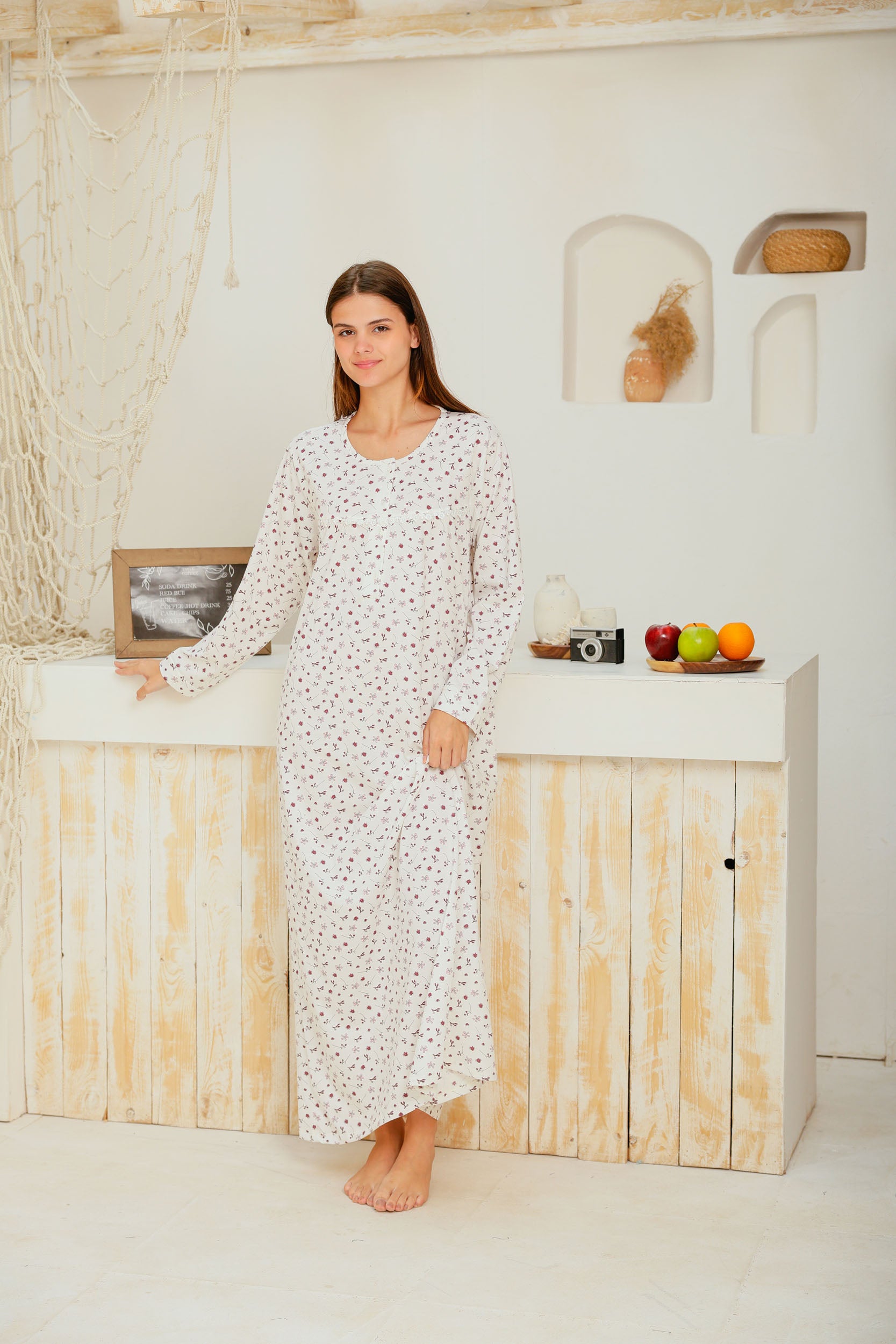 قميص كم بسفره بندا وزراير مطبوع روتاري