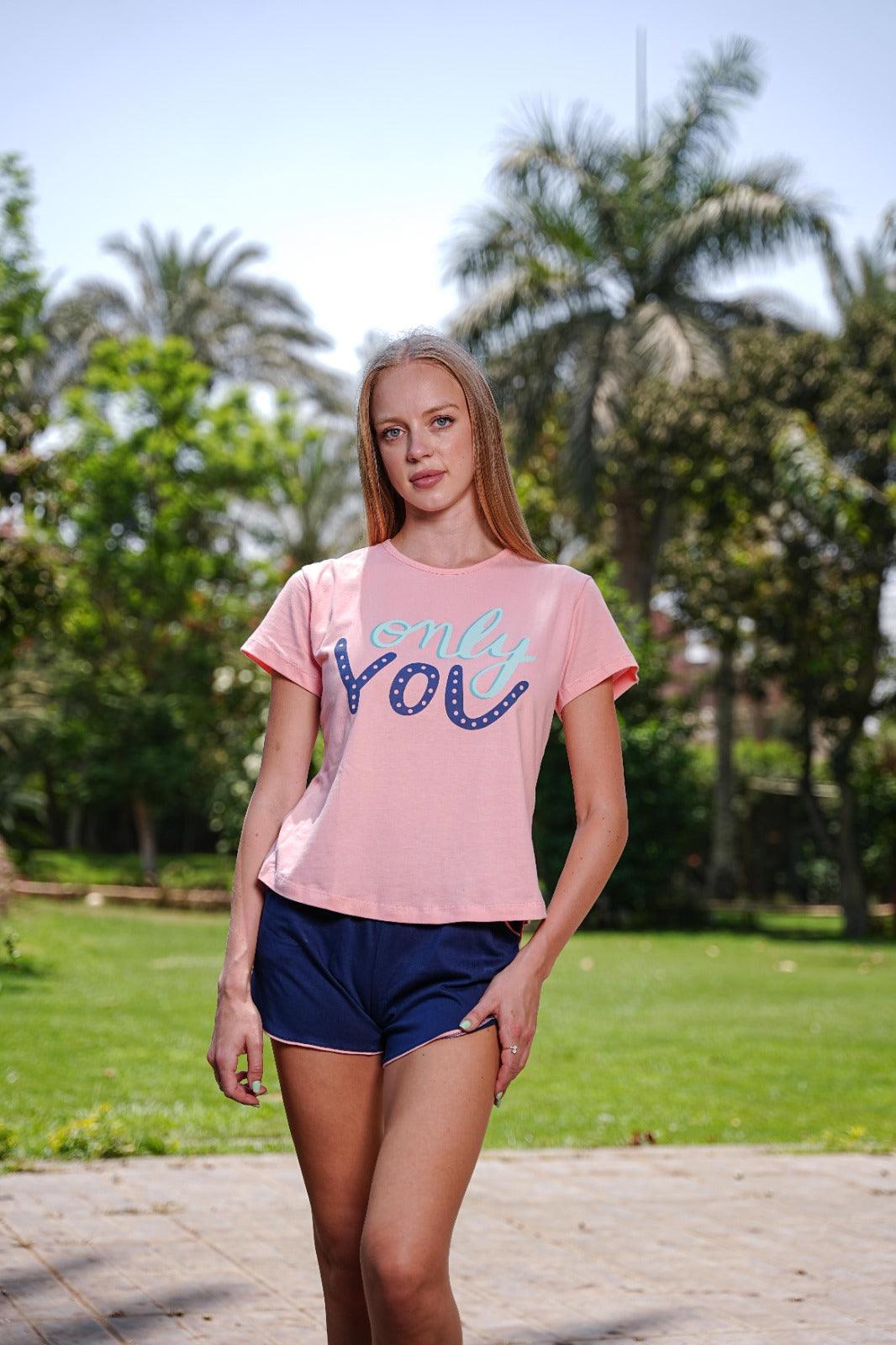 بيجاما حريمي نص كم شورت you