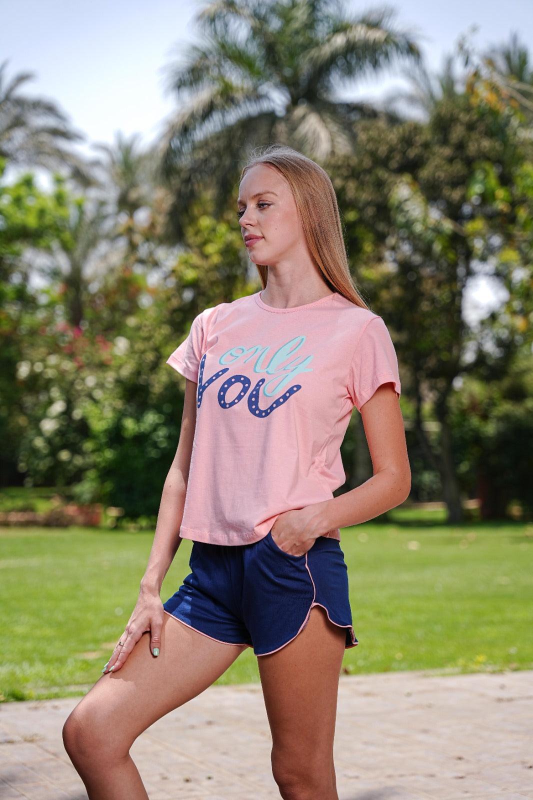 بيجاما حريمي نص كم شورت you