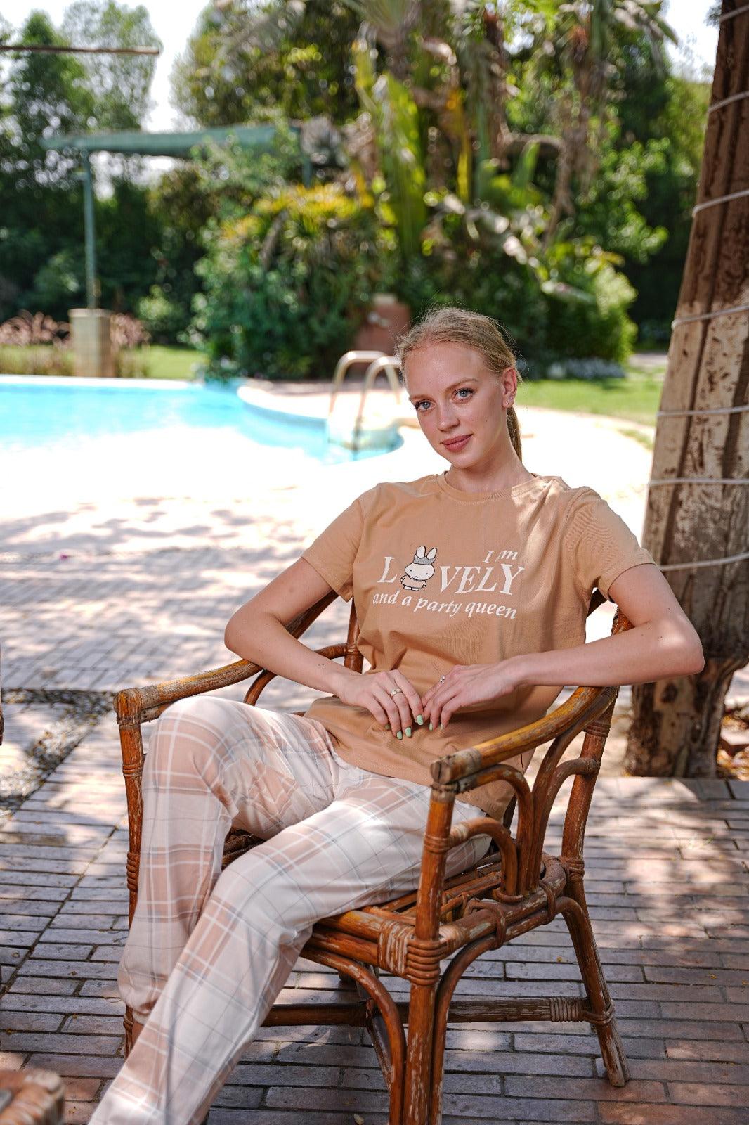 بيجاما حريمي lovely بنطلون كاروهات