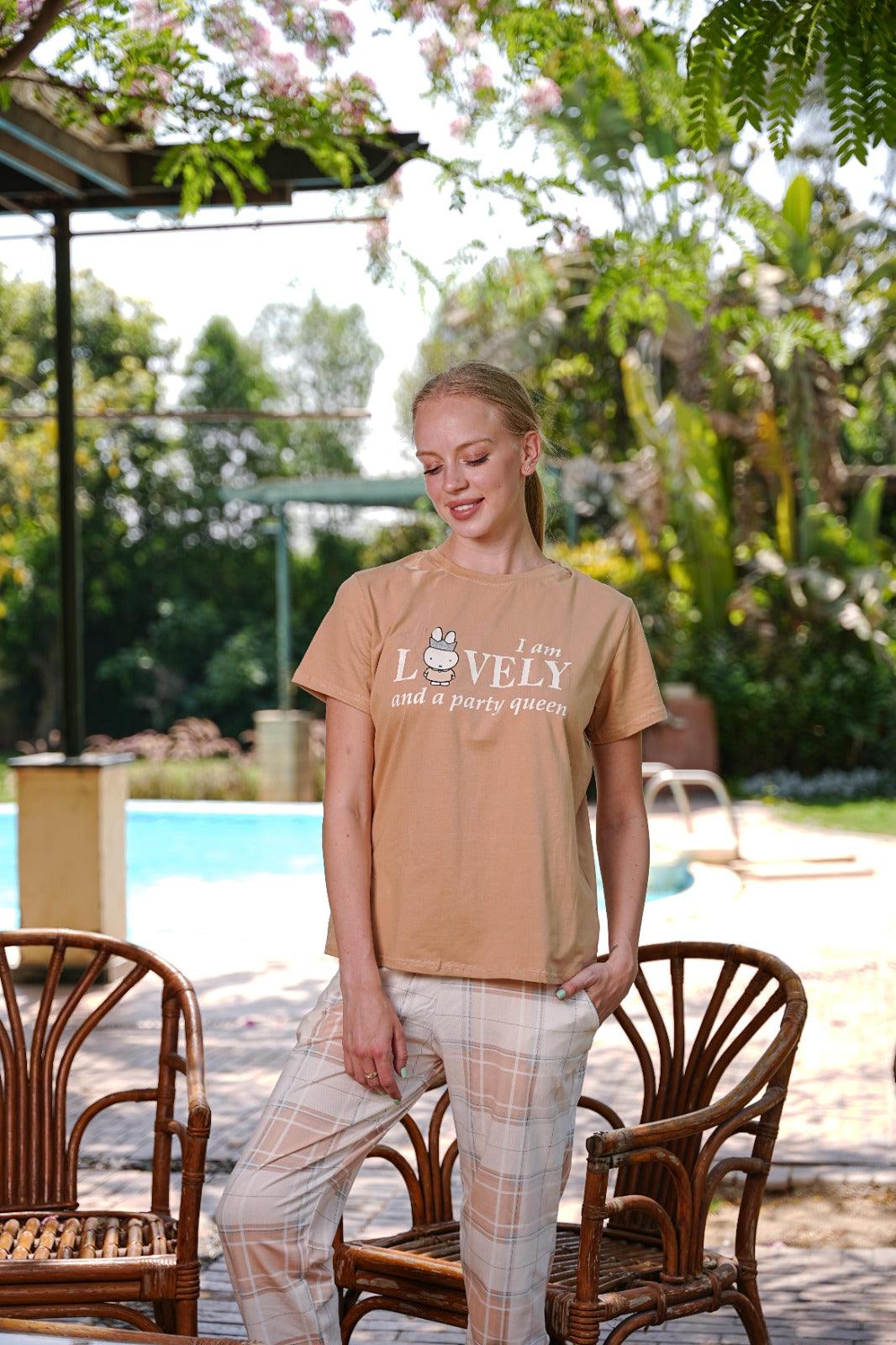 بيجاما حريمي lovely بنطلون كاروهات