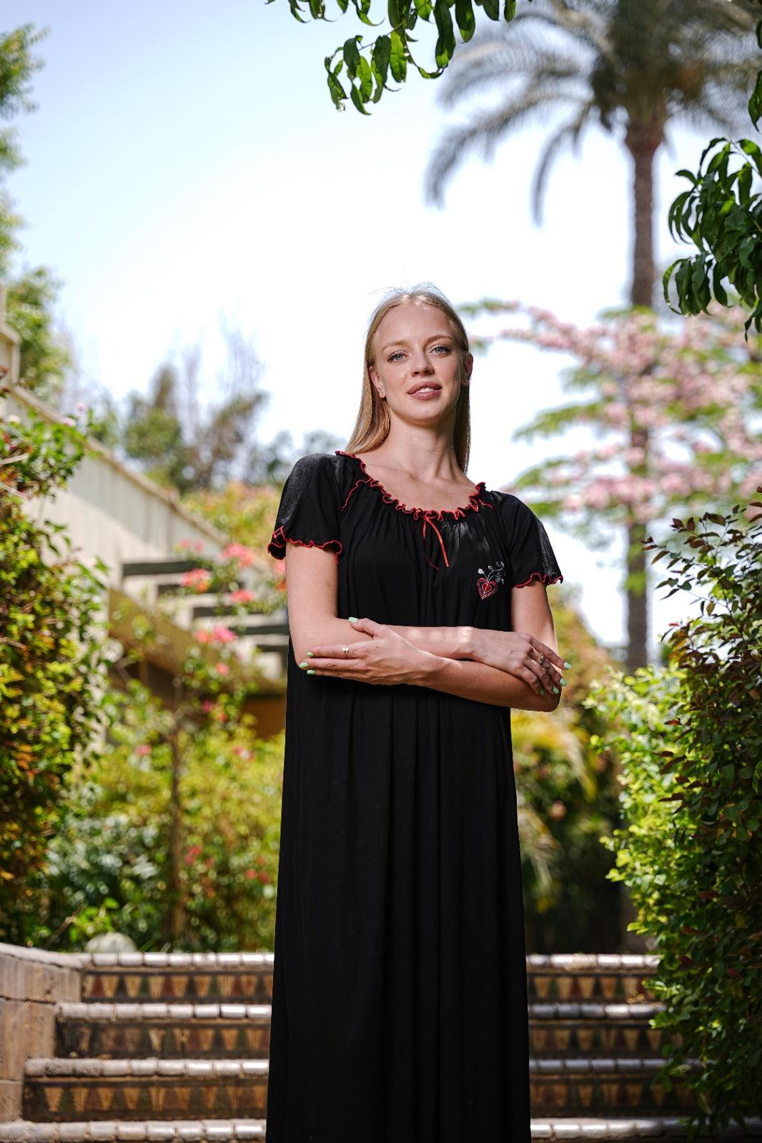 قميص نص كم فسكوز ليكرا استك مكوك