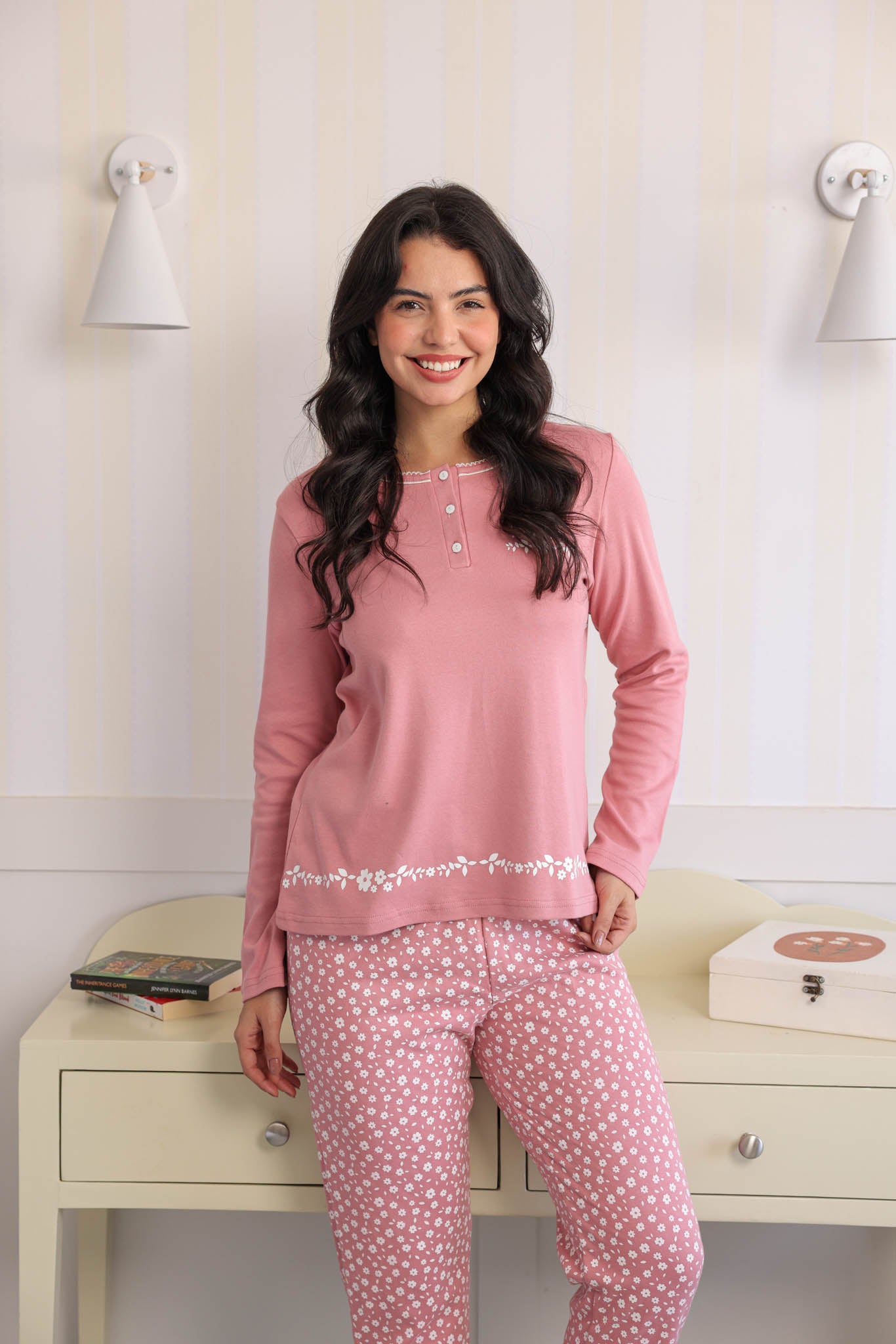 بيجاما انترلوك بزراير بندا بنطلون روتاري