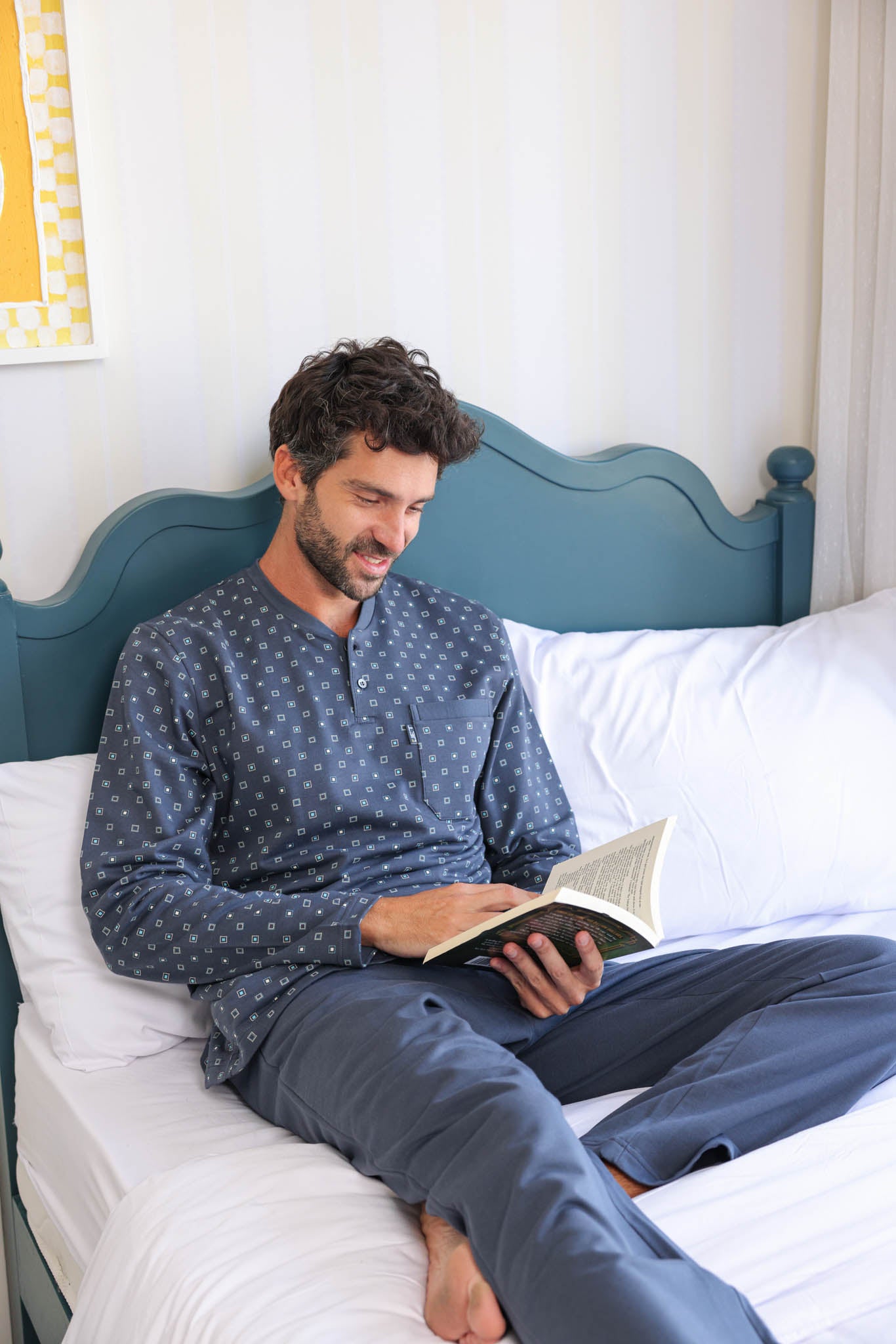 بيجاما ميلتون توب مطبوع روتاري بنطلون ساده