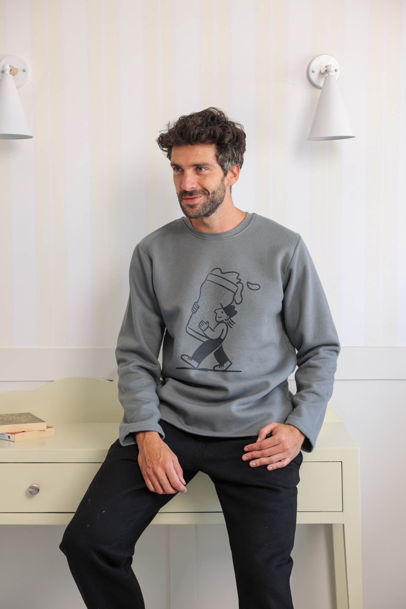 بيجاما ميلتون مطبوع بنطلون ساده