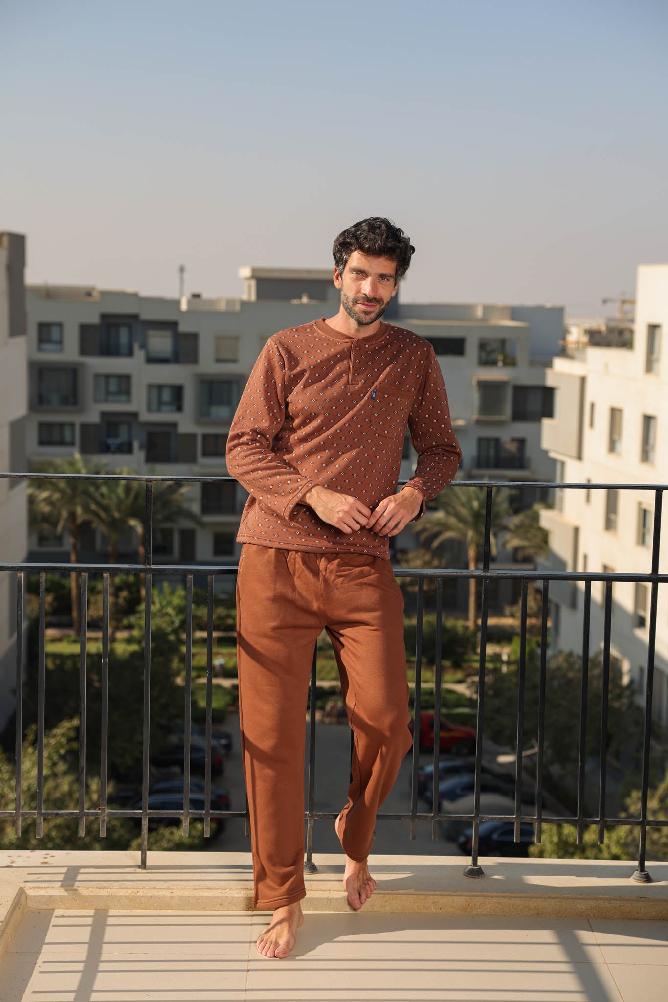 بيجاما رجالي ميلتون مبطن مطبوع روتاري