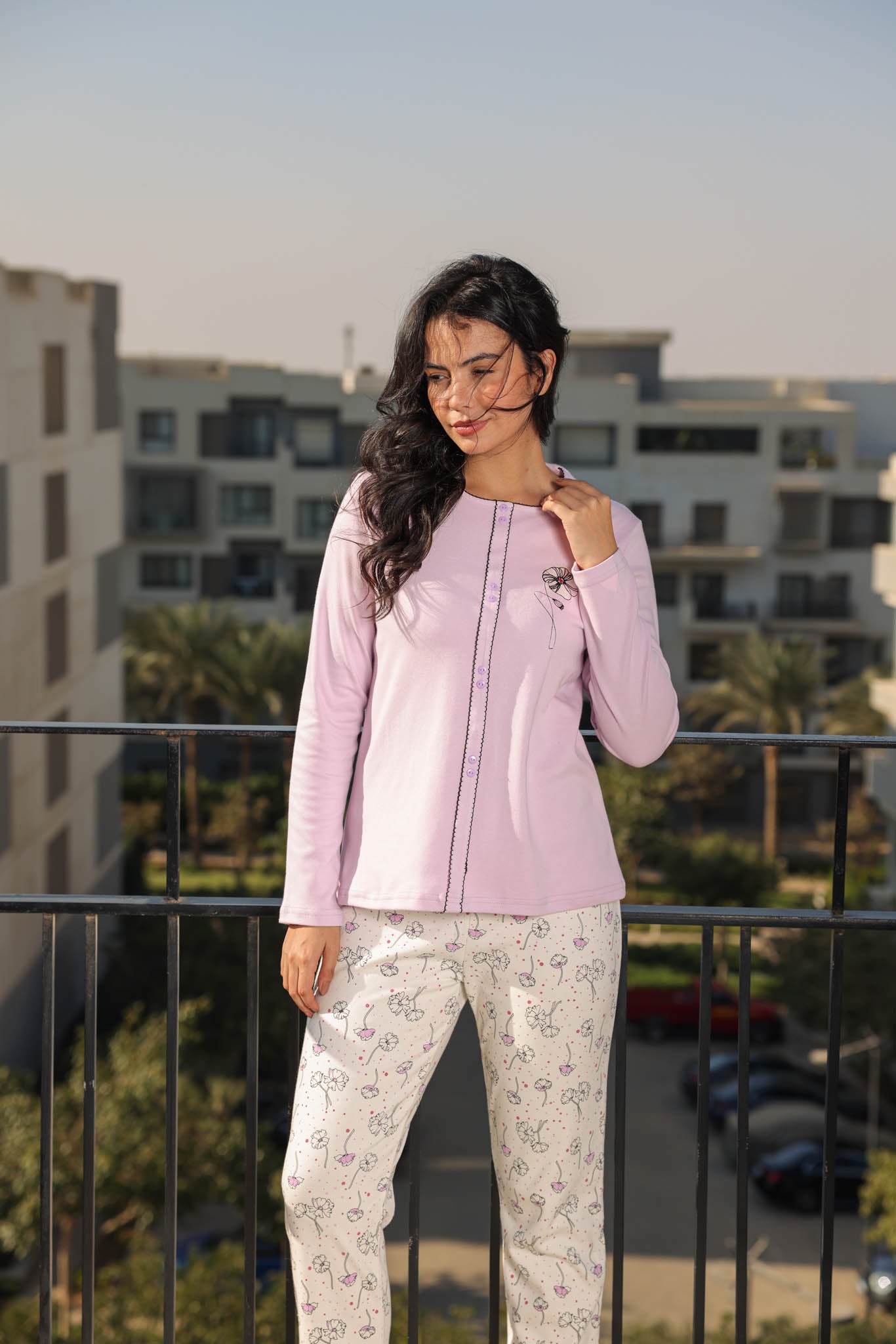 بيجاما انترلوك ساده بنطلون روتاري