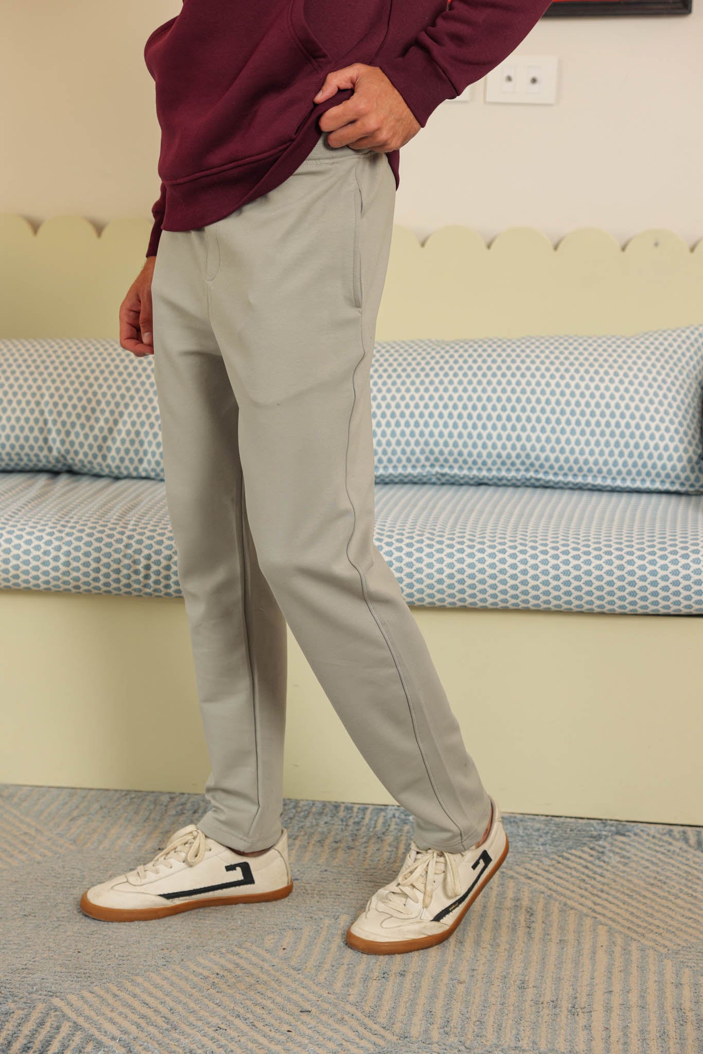 بنطلون انترلوك ساده قطن ليكرا