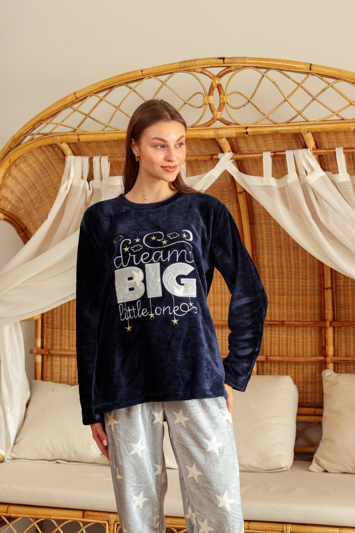 بيجاما بولار big بنطلون مطبوع نجوم