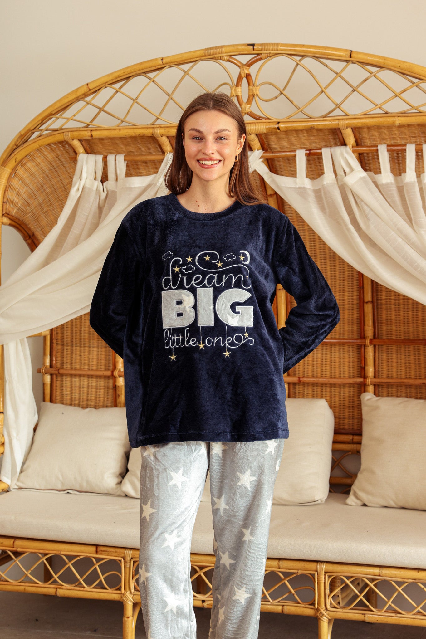 بيجاما بولار big بنطلون مطبوع نجوم