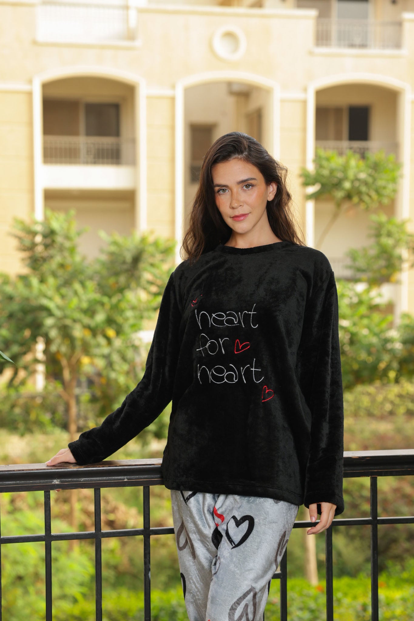 بيجاما بولار heart for love بنطلون روتاري