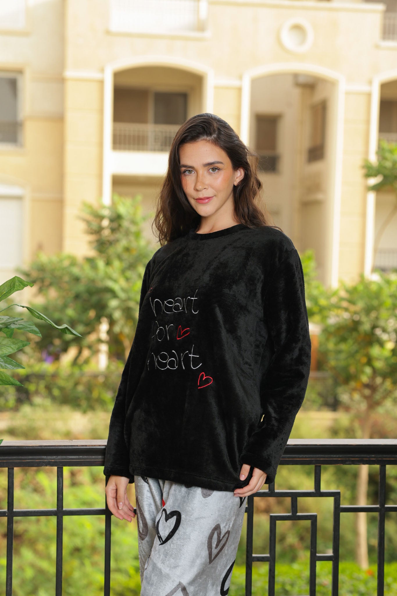 بيجاما بولار heart for love بنطلون روتاري