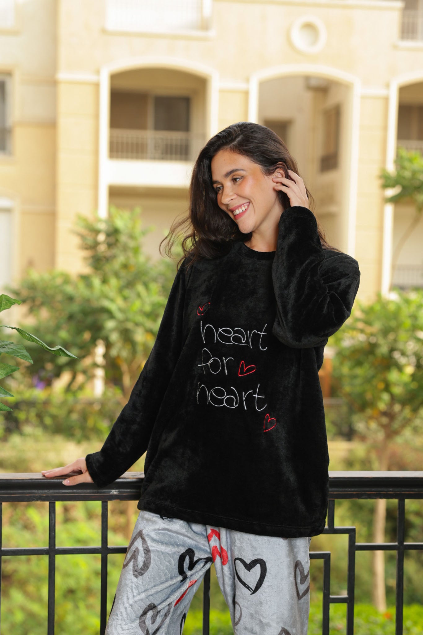 بيجاما بولار heart for love بنطلون روتاري