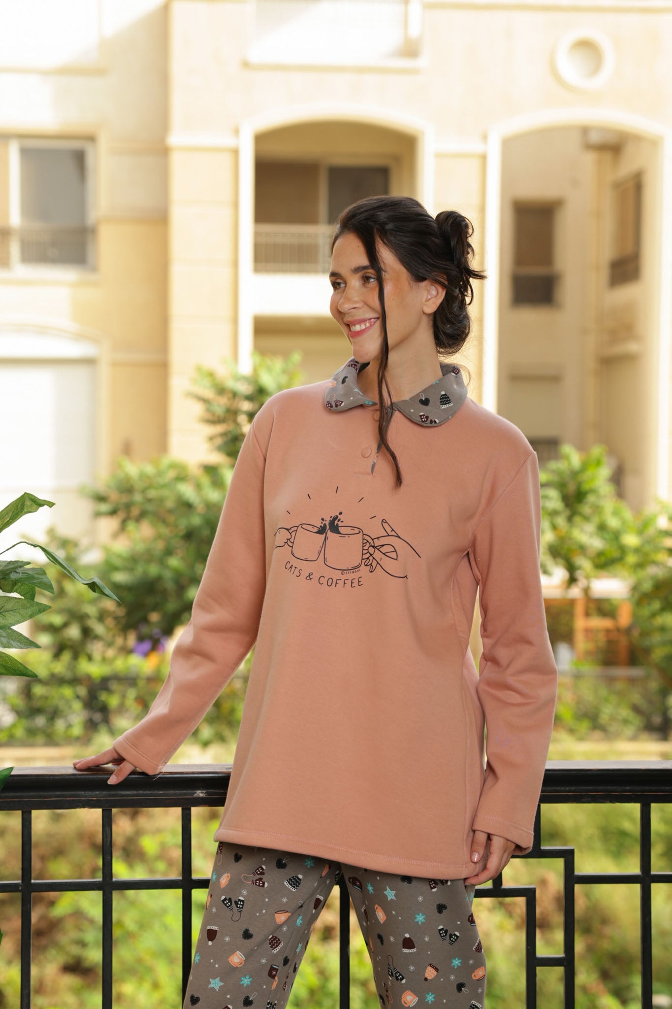بيجاما ميلتون بلياقه CATS&COFFEE بنطلون روتاري