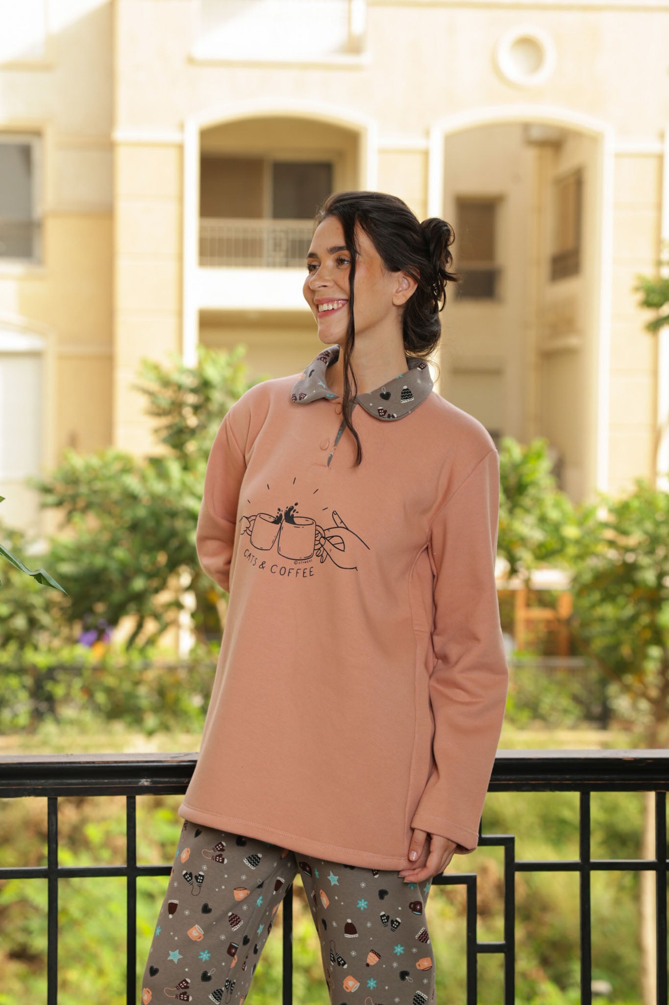 بيجاما ميلتون بلياقه CATS&COFFEE بنطلون روتاري