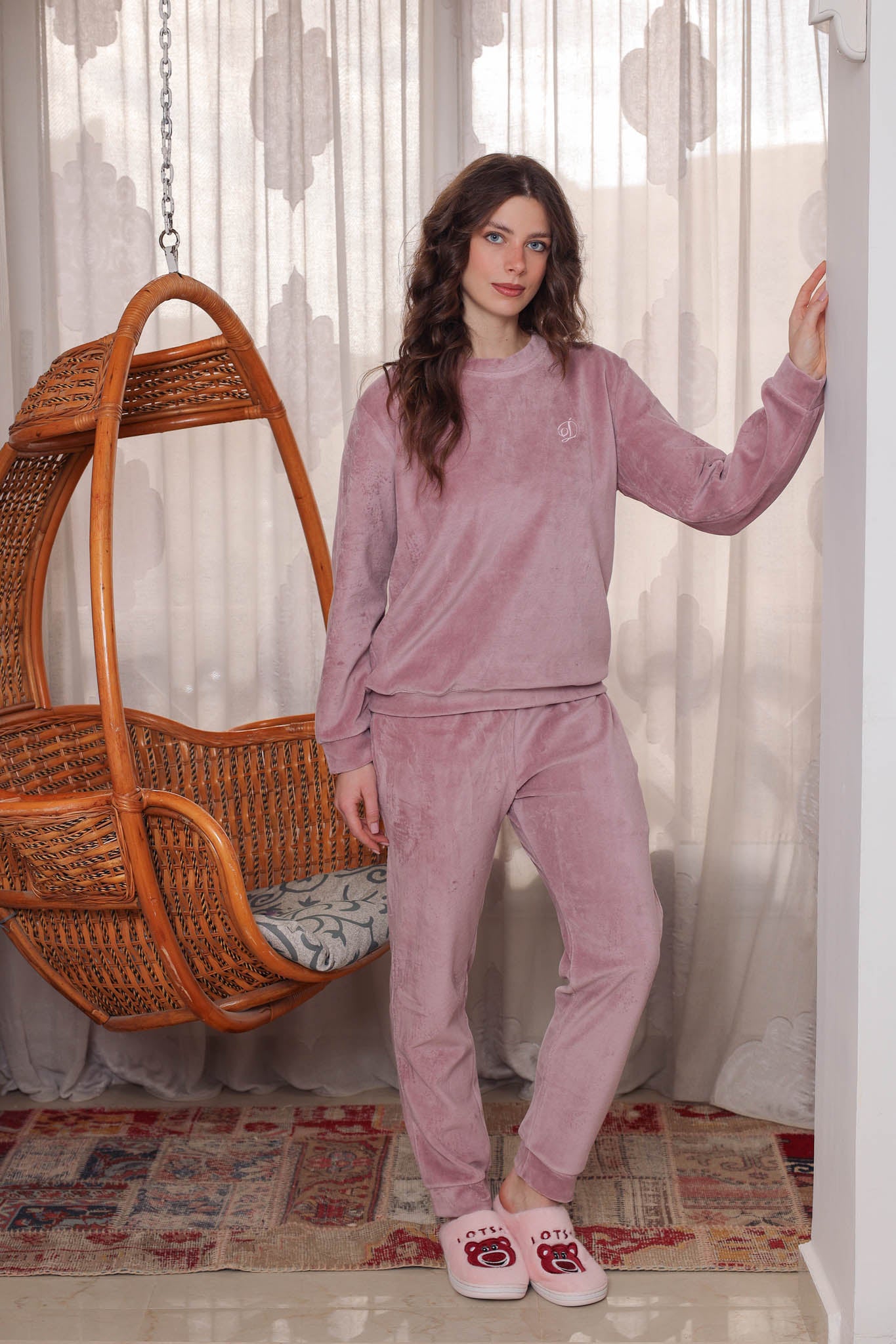 بيجاما قطيفه ساده