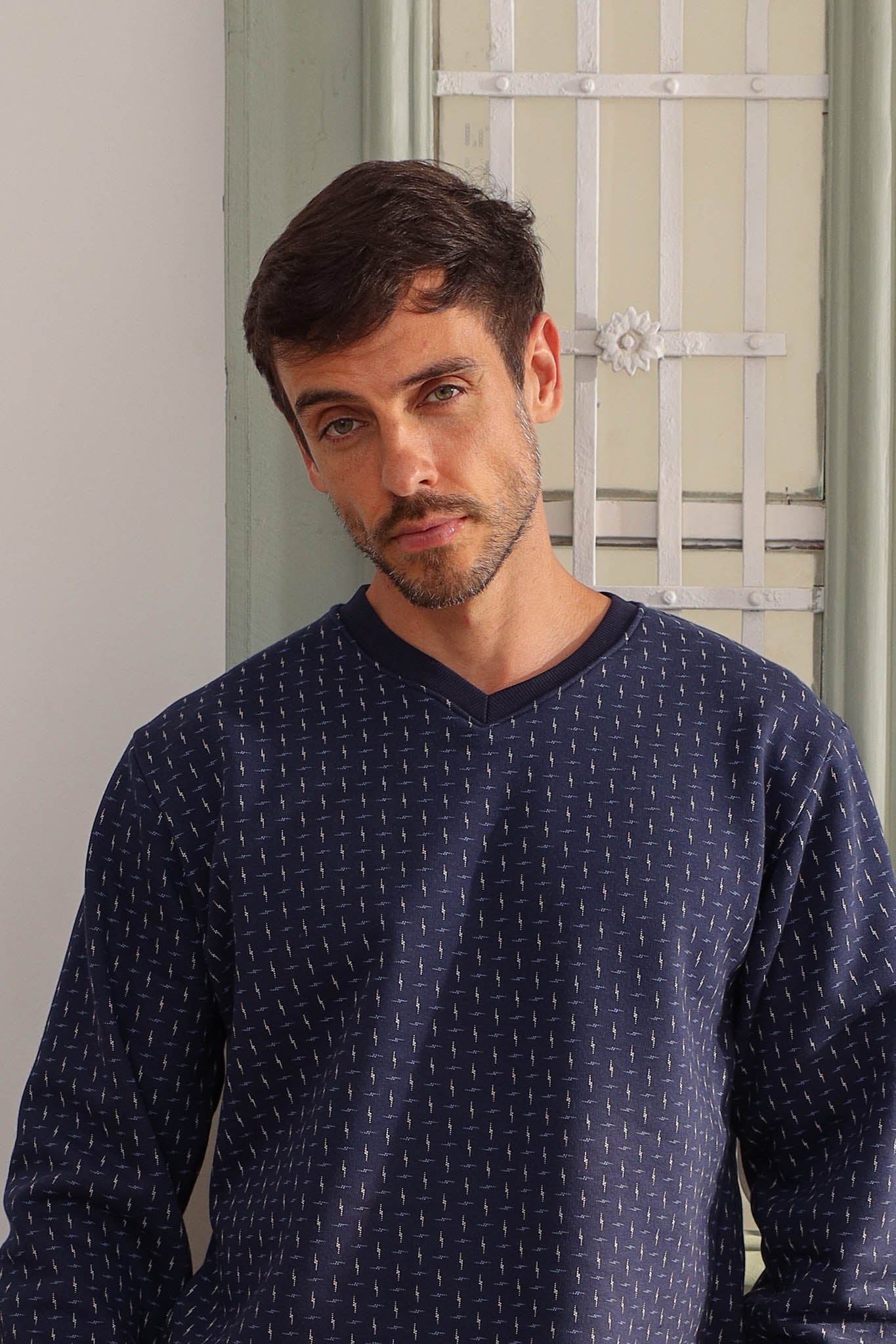 بيجاما ميلتون توب مطبوع بنطلون ساده