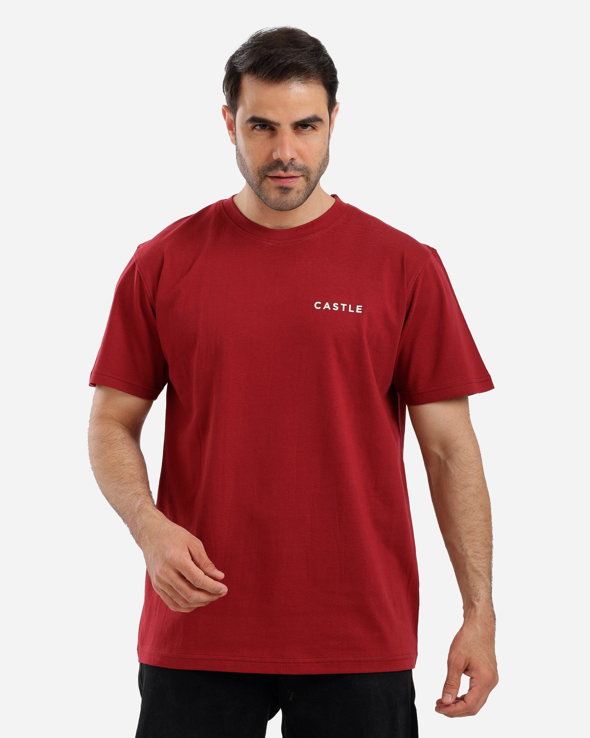 تيشيرت نص كم ساده مطبوع castle