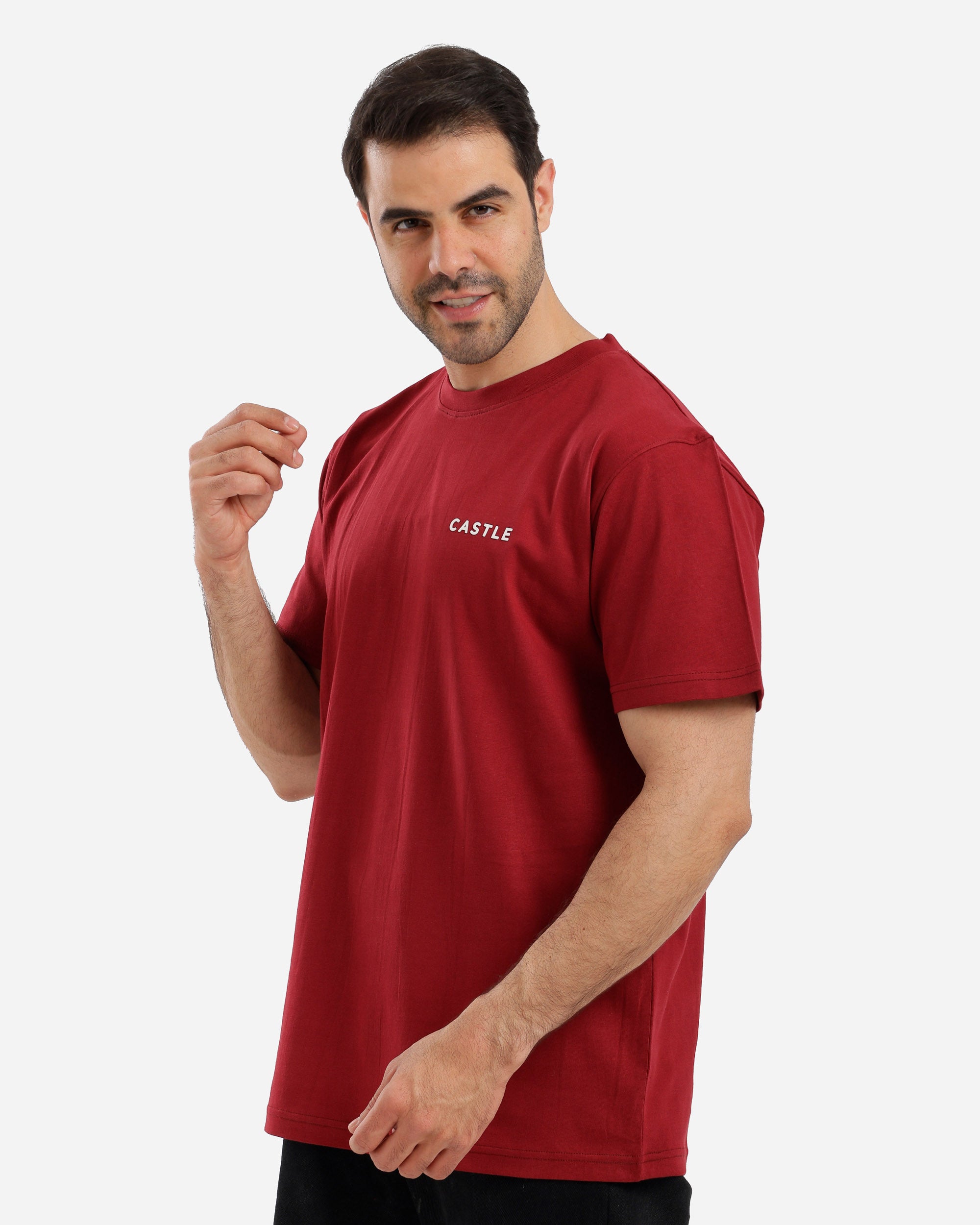 تيشيرت نص كم ساده مطبوع castle