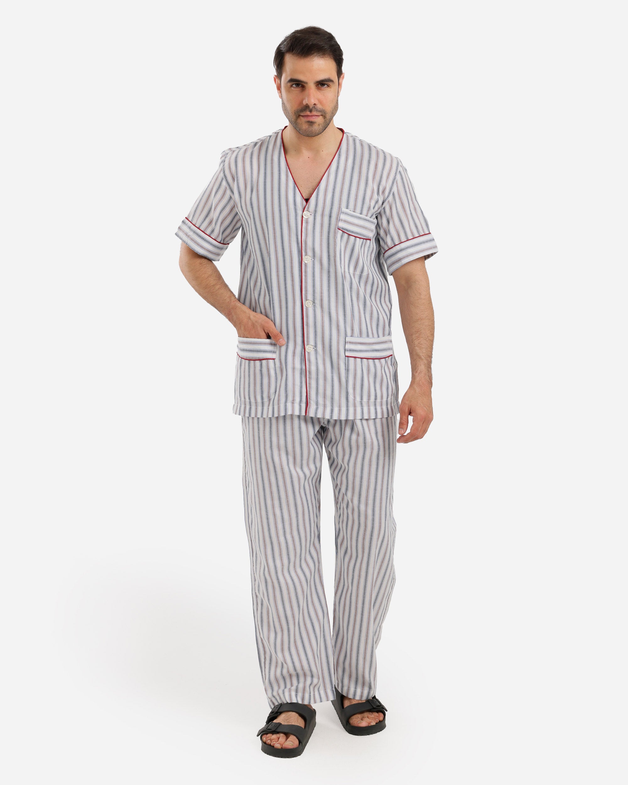 بيجاما كلاسيك سلاحي مقلم