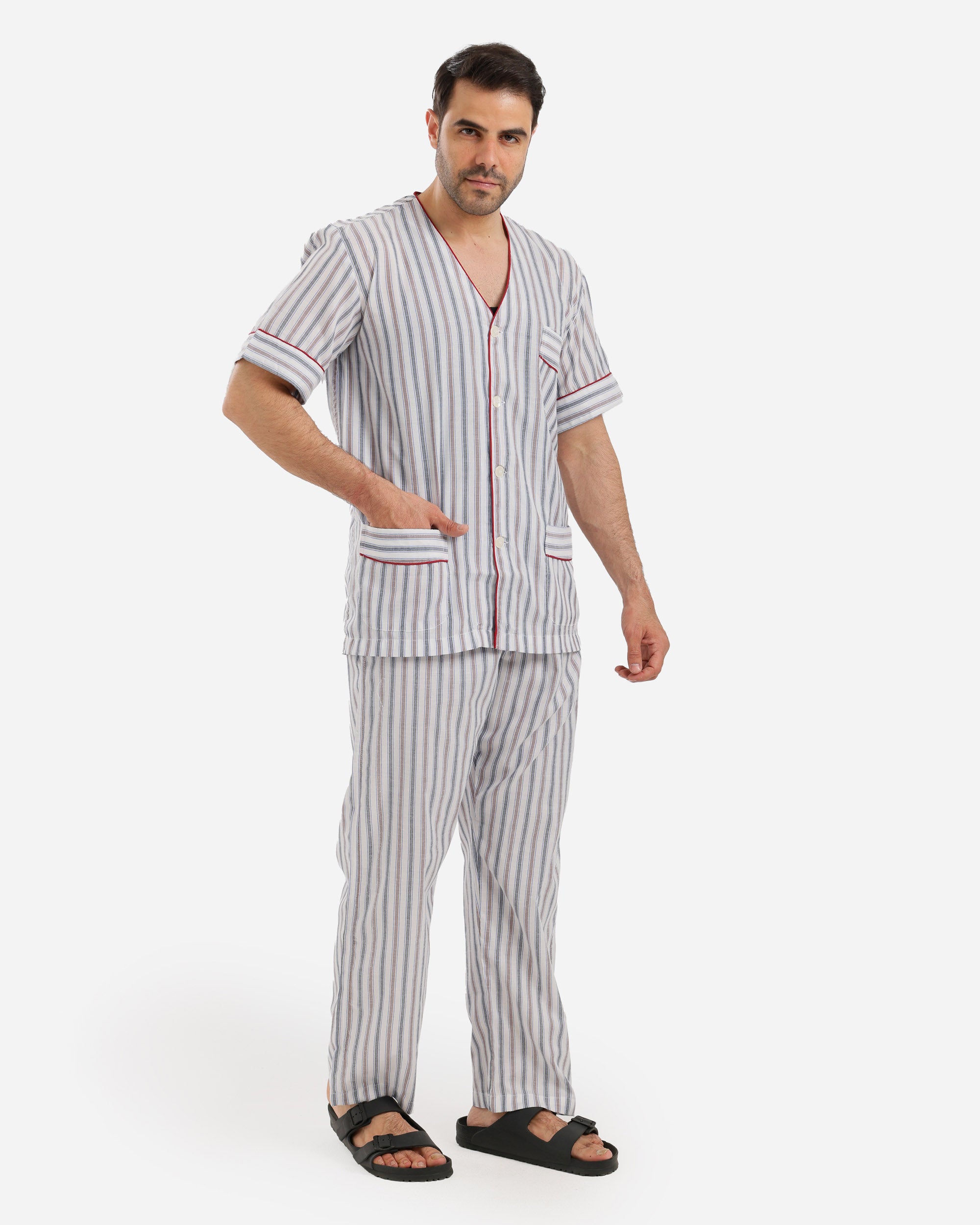 بيجاما كلاسيك سلاحي مقلم