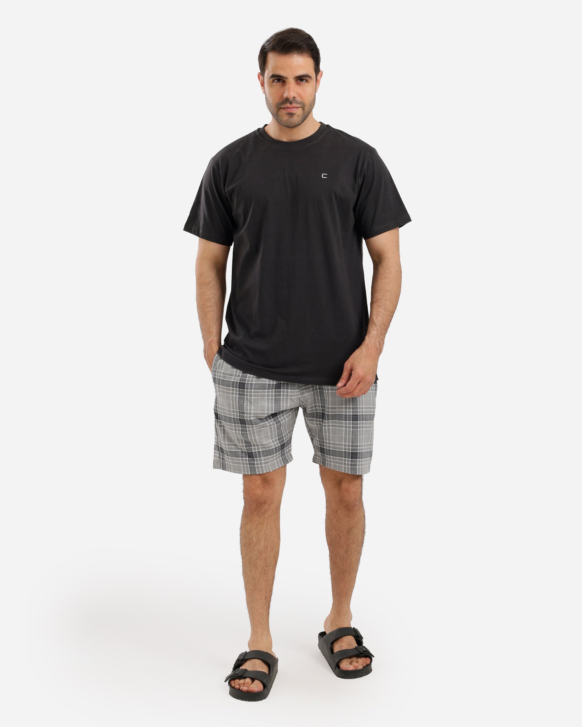 بيجاما نص كم راوند ساده شورت كاروهات