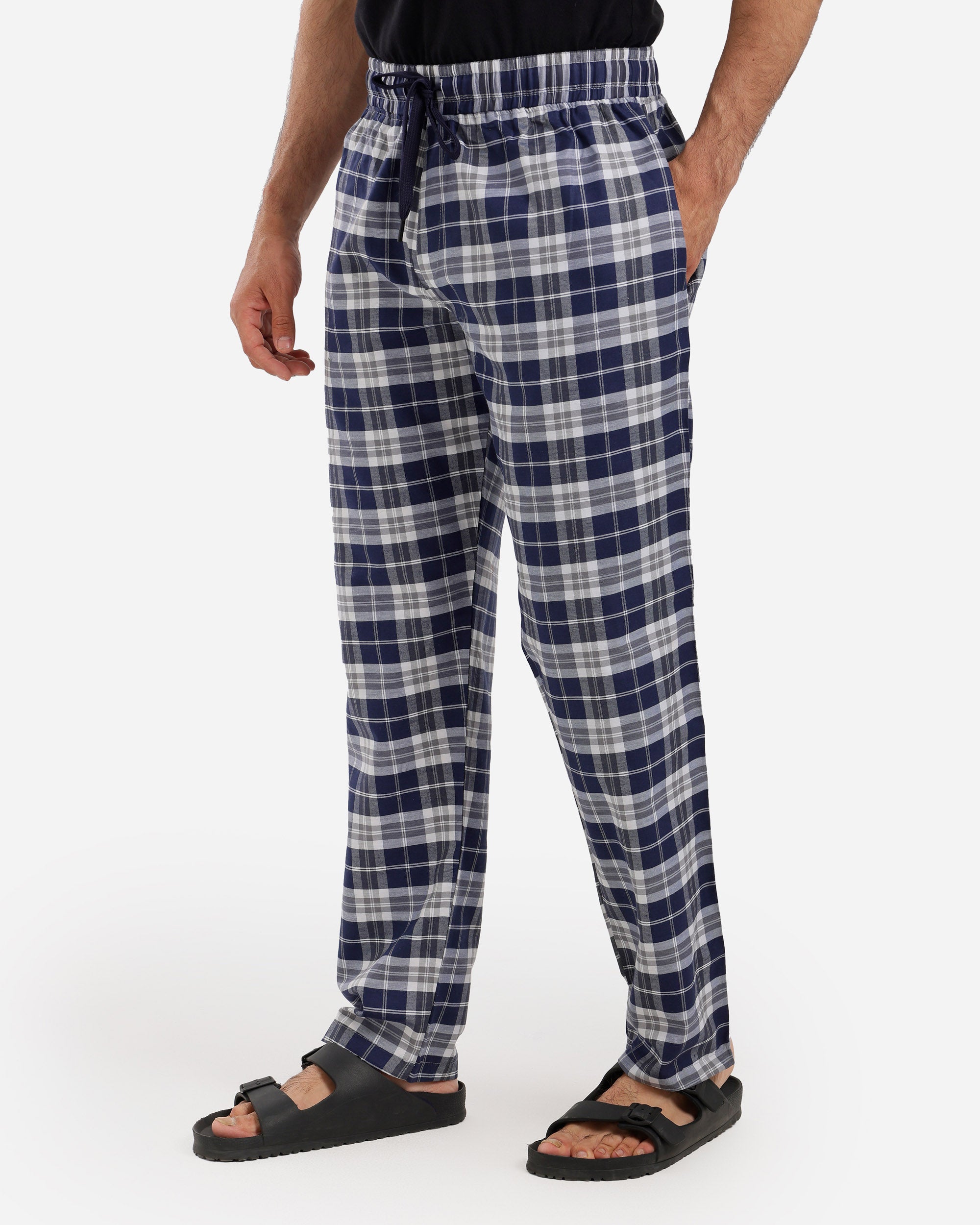 بنطلون نسيج كاروهات قطن 100%