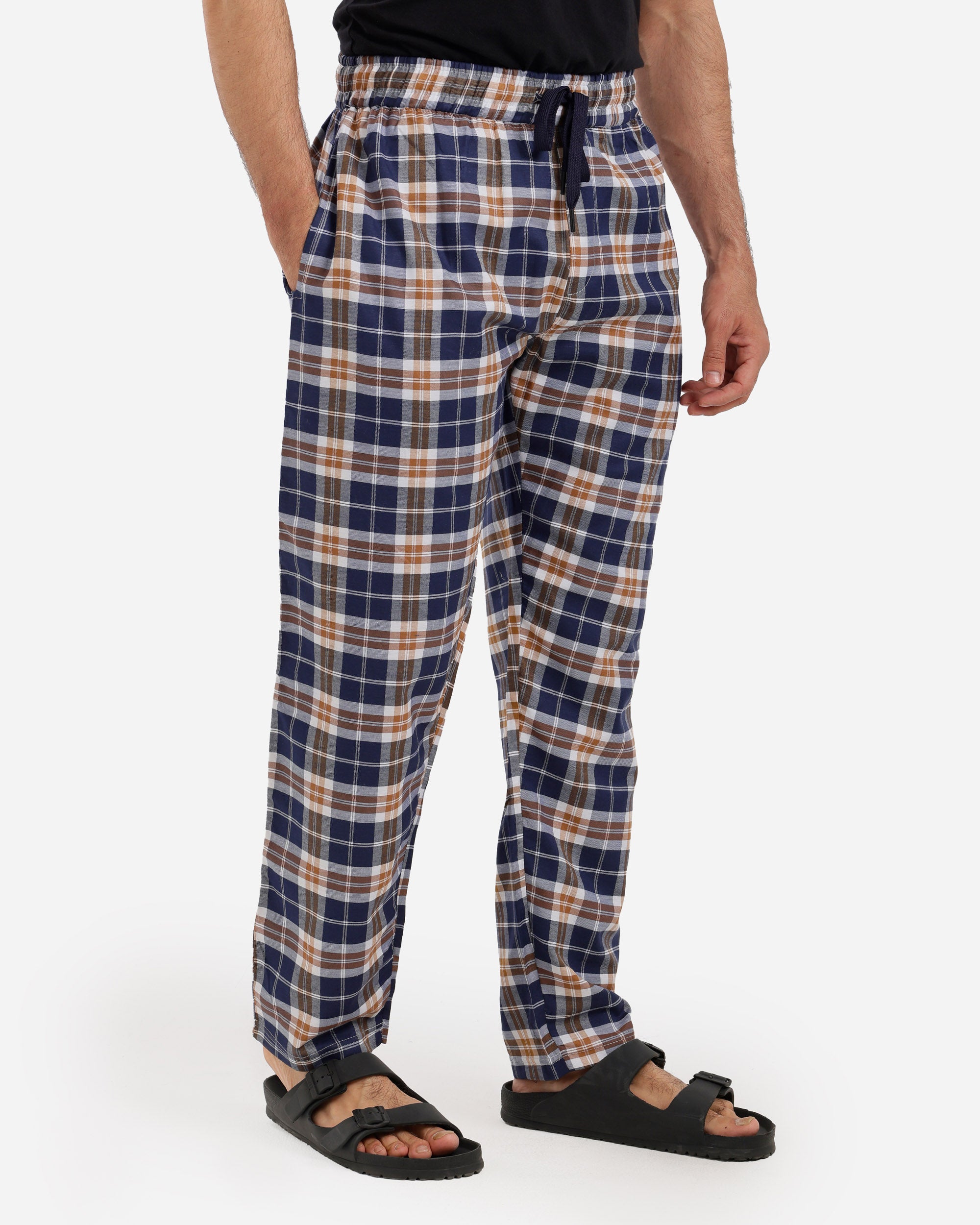 بنطلون نسيج كاروهات قطن 100%