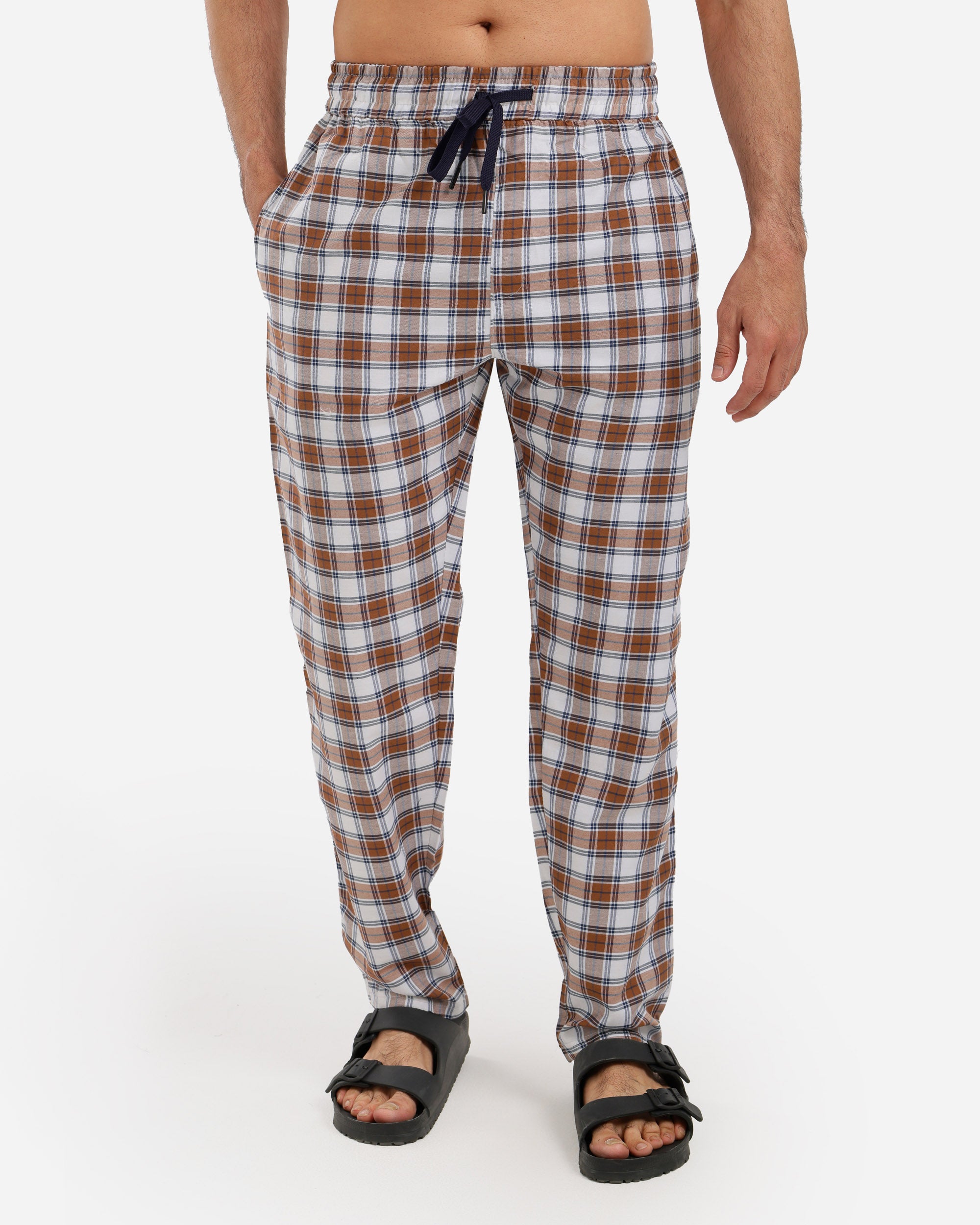 بنطلون نسيج كاروهات قطن 100%