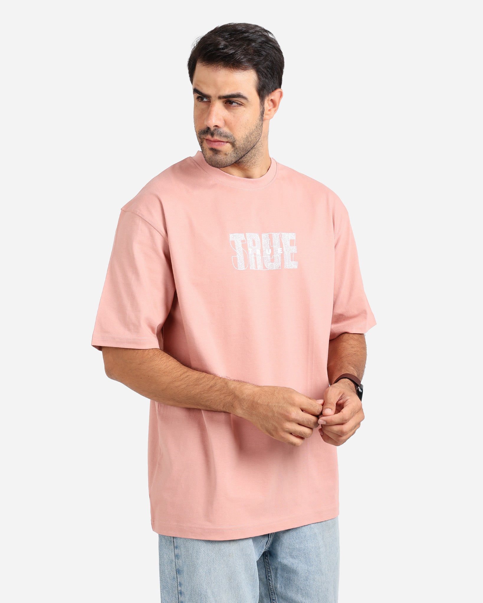 تيشيرت نص كم اوفر سايز true