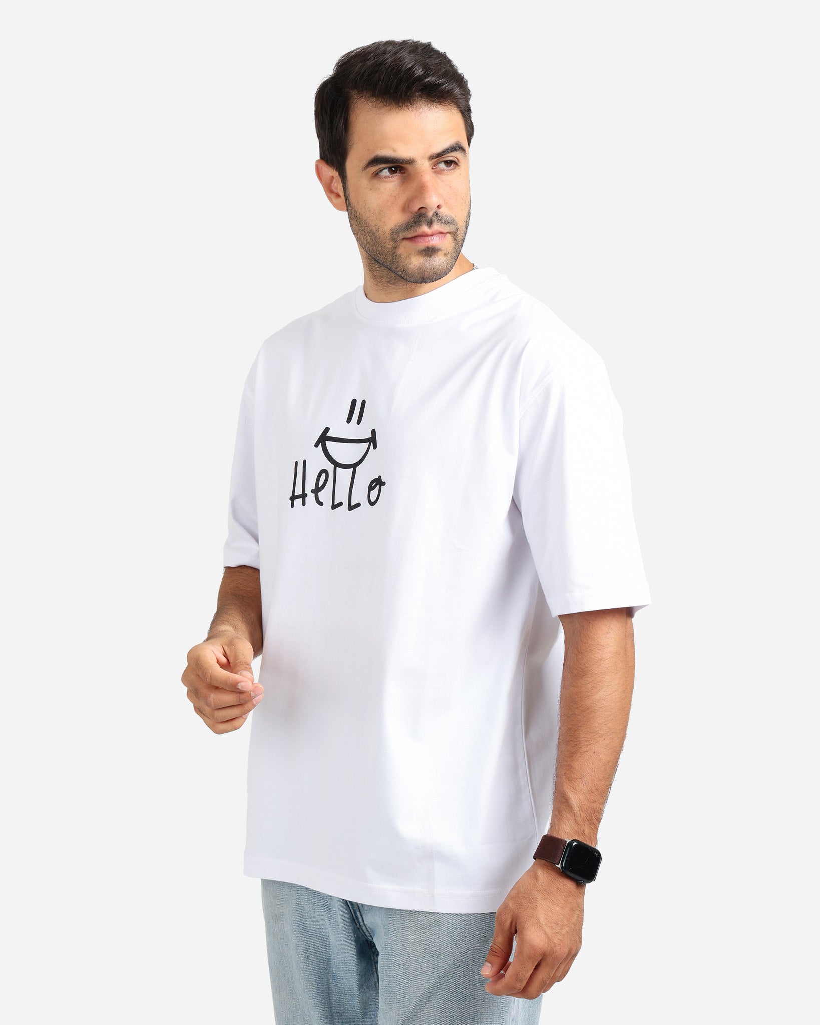 تيشيرت نص كم اوفر سايز hello